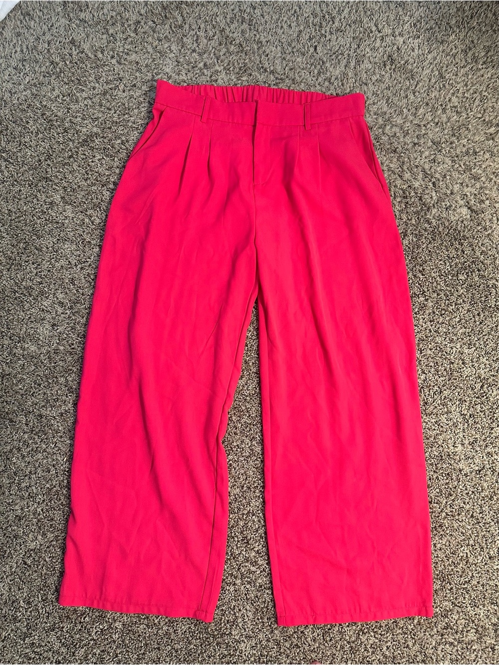 Wide Leg High Waist Pink Trousers